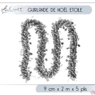 GUIRLANDE DE NOËL À ÉTOILE ARGENTÉE