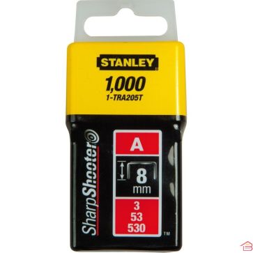 AGRAFES GALVANISÉES 8 MM TYPE A BOÎTE DE 1000 PIÈCES STANLEY