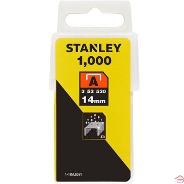 AGRAFES GALVANISÉES 14 MM TYPE A BOÎTE DE 1000 PIÈCES STANLEY