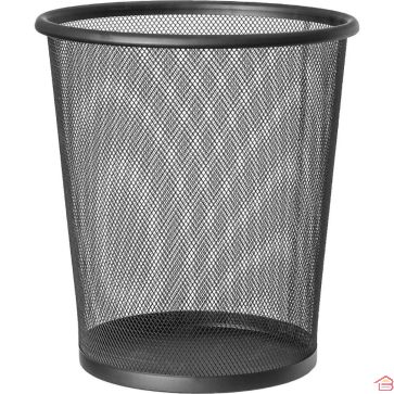 CORBEILLE À PAPIER EN MÉTAL NOIR GRAND MODÈLE HAUTEUR 33 CM DIAMÈTRE 30 CM