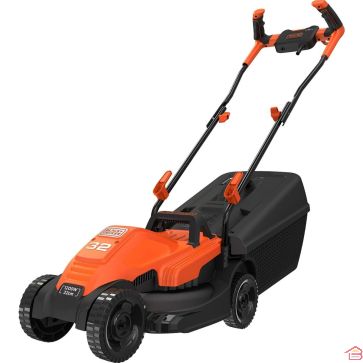 TONDEUSE À GAZON ÉLECTRIQUE 1200 W LARGEUR DE COUPE 32 CM POUR JARDIN 300 M² BLACK AND DECKER
