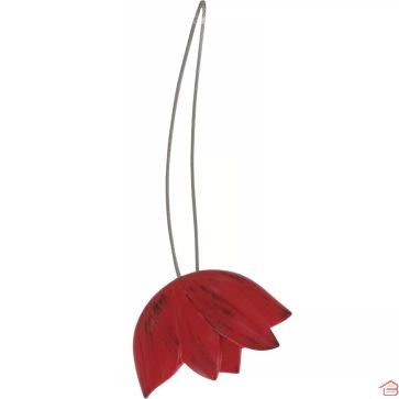EMBRASSE AIMANTÉE POUR RIDEAUX EN RÉSINE FORME TULIPE ROUGE DÉCORATIVE