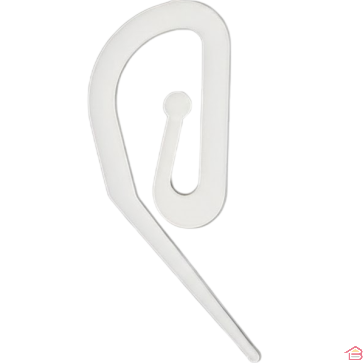 LOT DE 25 AGRAFES EN PLASTIQUE ESCARGOT POUR TRINGLE À RIDEAU BLANC