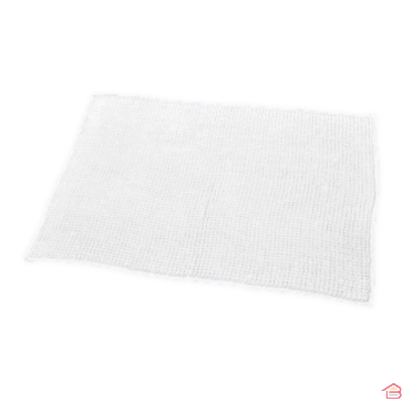 TAPIS MICROFIBRE BOULES UNI 45 X 75 CM - BLANC