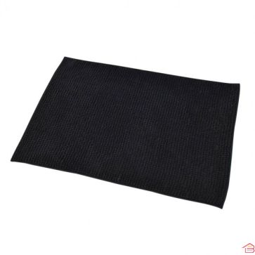 TAPIS MICROFIBRE BOULES UNI 45 X 75 CM - NOIR