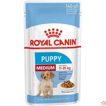 ALIMENT HUMIDE MEDIUM PUPPY EN SAUCE 140 GR ROYAL CANIN