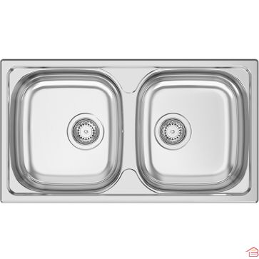 ÉVIER DE CUISINE EN ACIER INOXYDABLE OKIO LINE À DEUX BACS 780X435 MM