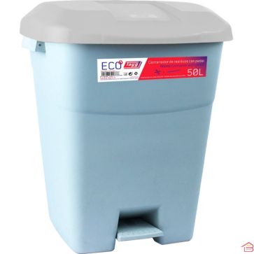 POUBELLE 50 LITRES GRIS À PÉDALE EN POLYPROPYLÈNE