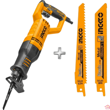 SCIE SABRE ÉLECTRIQUE 750 WATTS VITESSE VARIABLE COUPE BOIS MÉTAL ALUMINIUM AVEC ACCESSOIRES INGCO