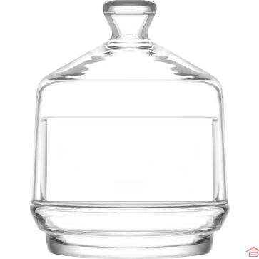 BONBONNIÈRE EN VERRE TRANSPARENT LAV AVEC COUVERCLE 255 ML (28,5 CL)