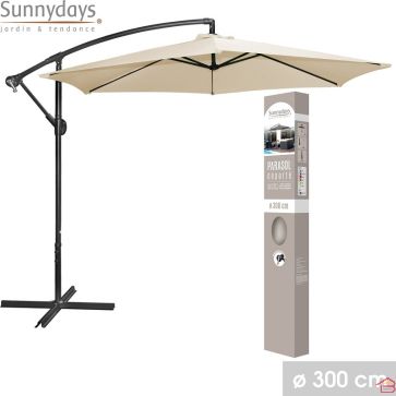 PARASOL DÉCENTRÉ ROND 3 M SABLE