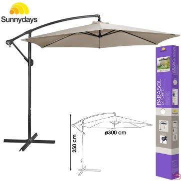 PARASOL DÉCENTRÉ ROND 3 M TAUPE