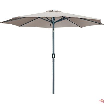 PARASOL ROND INCLINABLE TAUPE DIAMÈTRE 3 M EN ALUMINIUM ET POLYESTER 200 G – VENDU SANS SOCLE