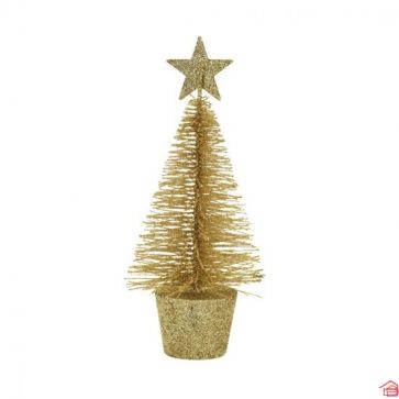 SAPIN DÉCORATIF DORÉ 15 CM