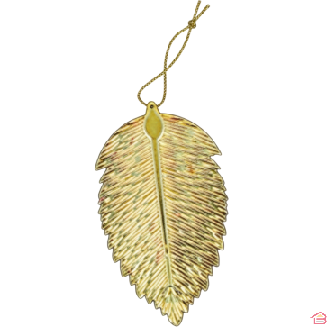 SUSPENSION DE NOËL DORÉE AVEC MOTIF FEUILLES DÉCORATIVES