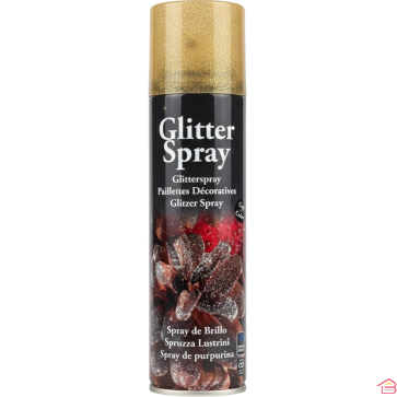BOMBE SPRAY À PAILLETTES DÉCORATIVES DORÉES 100 ML