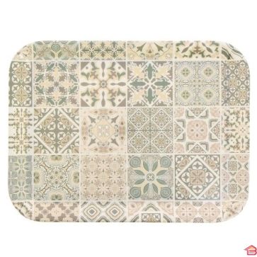 PLATEAU MÉLAMINE 34.5 X 25.5 CM  MOTIF MOSAIQUE