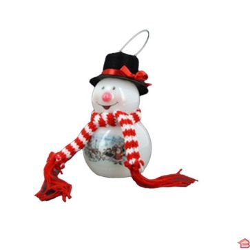 BONHOMME DE NEIGE LED AVEC CHAPEAU ET MOTIFS DÉCOR