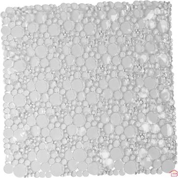 FOND DE DOUCHE ANTI-DÉRAPANT EN PVC TRANSPARENT 50X50 CM AVEC MOTIF BULLES