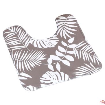 TAPIS CONTOUR WC MICROFIBRE IMPRIME 45 X 50 CM - HAVANA