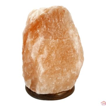 LAMPE EN CRISTAL DE SEL AVEC SUPPORT EN BOIS