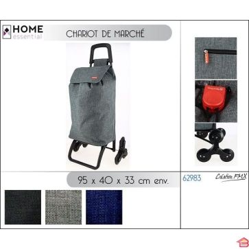CHARIOT DE MARCHÉ DE 95 CM - 6 ROUES