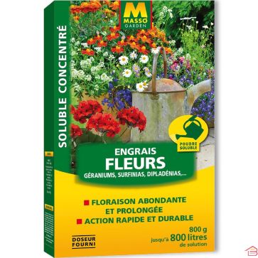 ENGRAIS SOLUBLE FLEURS, GÉRANIUMS, SURFINIAS, DIPLADÉNIAS 800 G