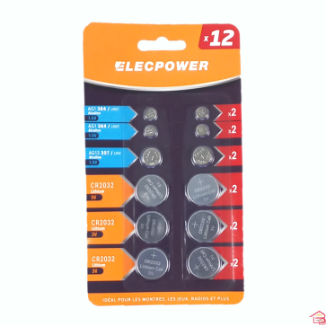 PILES BOUTONS X 12 PIECES