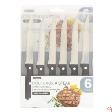 COUTEAUX A STEAK EN ACIER INOXYDABLE X6 PCS