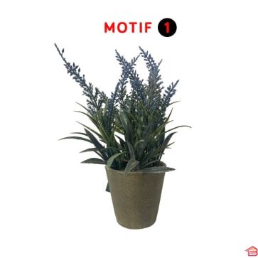 PLANTE ARTIFICIELLE LAVANDE DECO AVEC POT H 17 CM