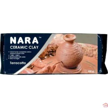 PÂTE À MODELER CÉRAMIQUE TERRACOTTA DURCISSANTE À L’AIR 500 G NARA