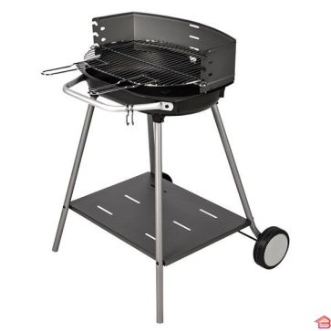 BARBECUE À CHARBON KOS CHARIOT AVEC CUVE EN FONTE 52X37.5 CM