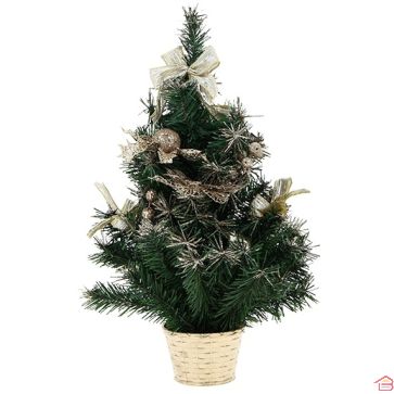 SAPIN DE TABLE FLEUR DE NOËL CHAMPAGNE 50 CM