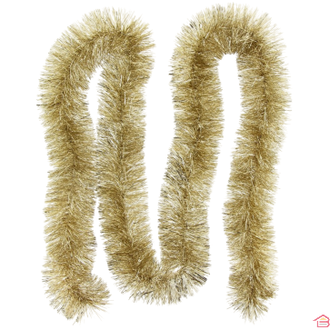 GUIRLANDE DE NOËL BRILLANTE CHAMPAGNE 9 CM AVEC 6 PLIS