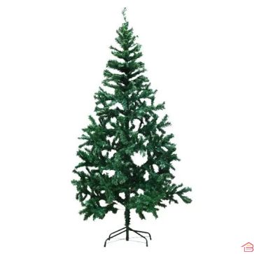 SAPIN ARTIFICIEL VERT NEIGE 210 CM AVEC 600 TÊTES DE 7 CM ET PIED EN MÉTAL