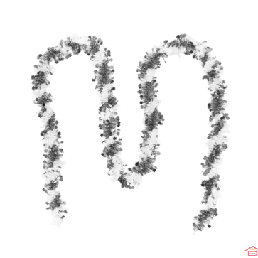 GUIRLANDE À BRINS FINS ARGENTÉE BICOLORE AVEC MOTIF ÉTOILE