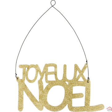 PLAQUE DE NOËL PAILLETÉE DÉCORATIVE 20 X 10 CM EN 3 MODÈLES ASSORTIS