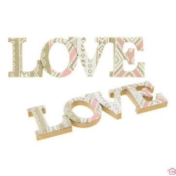 DÉCO MURALE LOVE EN MDF ET TISSU 