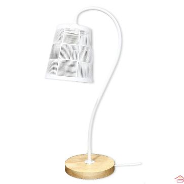 LAMPE DE TABLE EN MÉTAL BLANCHE AVEC ANGLE INCLINÉ
