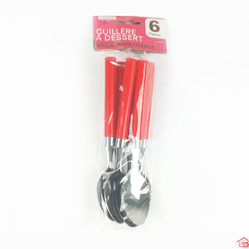 CUILLÈRE À DESSERT EN ACIER INOXYDABLE X 6  