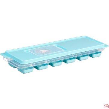 BAC À GLAÇONS EN SILICONE AVEC COUVERCLE TRANSPARENT PLASTIQUE 12 GLAÇONS