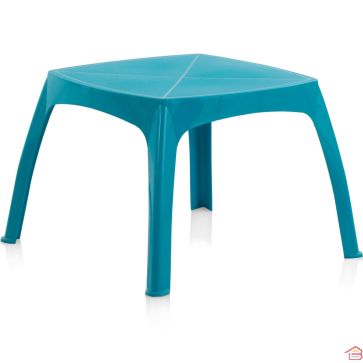 TABLE BASSE CARRÉE MOGHLI AZUL 68X68 CM EN POLYPROPYLÈNE ET TEXTILÈNE POUR EXTÉRIEUR