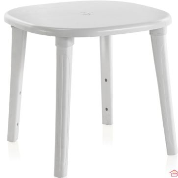 TABLE DE JARDIN CARRÉE BLANCHE EN RÉSINE CANCÚN 80X80 CM POUR EXTÉRIEUR SHAF