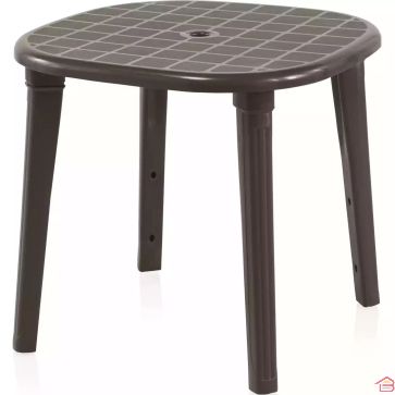 TABLE DE JARDIN CARRÉE WENGUÉ EN RÉSINE 80X80 CM POUR EXTÉRIEUR CANCÚN SP BERNER