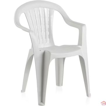CHAISE D’EXTÉRIEUR ET INTÉRIEUR AMBASSADOR EN POLYPROPYLÈNE BLANCHE EMPILABLE