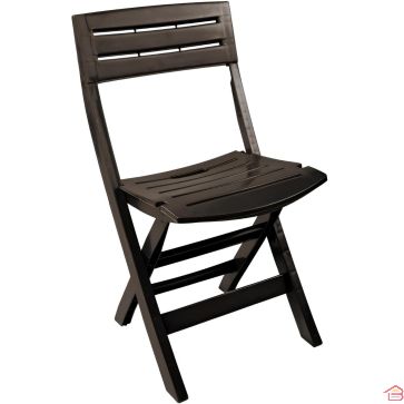 CHAISE PLIANTE DE BALCON EN RÉSINE COULEUR WENGUÉ POUR EXTÉRIEUR