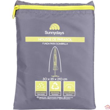 HOUSSE DE PROTECTION POUR PARASOL GRIS EN POLYURÉTHANE IMPERMÉABLE 30 X 35 X 210 CM