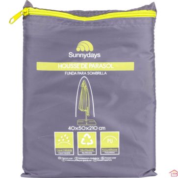 HOUSSE DE PROTECTION POUR PARASOL GRIS EN POLYURÉTHANE IMPERMÉABLE 40 X 50 X 210 CM