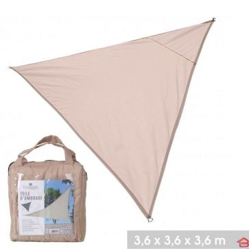 TOILE D'OMBRAGE BEIGE 3.6 X 3.6 X 3.6 M 160 G POLYESTERE
