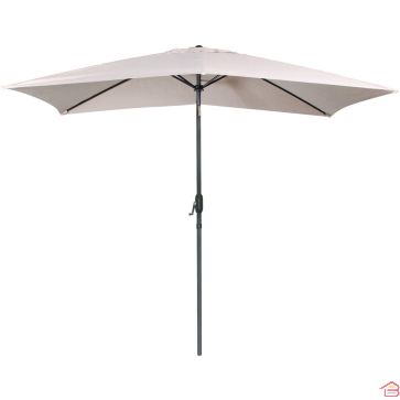 PARASOL INCLINABLE RECTANGULAIRE SABLE  2X3 M TOILE POLYESTER 200 G STRUCTURE ALUMINIUM – VENDU SANS SOCLE